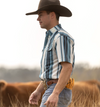 The Harrison in Blue - Short Sleeve Pearl Snap (FINAL SALE)