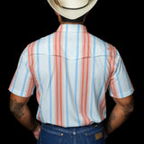 The Harrison in Salmon - Short Sleeve Pearl Snap Shirt (FINAL SALE)