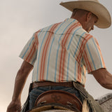The Harrison in Salmon - Short Sleeve Pearl Snap Shirt (FINAL SALE)