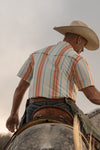 The Harrison in Salmon - Short Sleeve Pearl Snap Shirt (FINAL SALE)