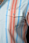 The Harrison in Salmon - Short Sleeve Pearl Snap Shirt (FINAL SALE)