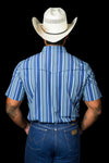 The James in Blue - Short Sleeve Pearl Snap Shirt (FINAL SALE)