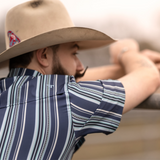 The James in Blue - Short Sleeve Pearl Snap Shirt