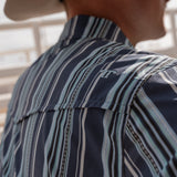 The James in Blue - Short Sleeve Pearl Snap Shirt