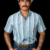 The James in Light Blue - Short Sleeve Pearl Snap