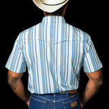 The James in Light Blue - Short Sleeve Pearl Snap