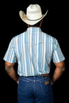 The James in Light Blue - Short Sleeve Pearl Snap