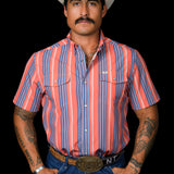 The James in Salmon - Short Sleeve Pearl Snap Shirt (FINAL SALE)