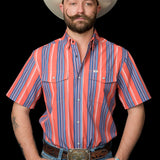 The James in Salmon - Short Sleeve Pearl Snap Shirt (FINAL SALE)