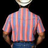 The James in Salmon - Short Sleeve Pearl Snap Shirt (FINAL SALE)