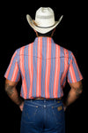 The James in Salmon - Short Sleeve Pearl Snap Shirt (FINAL SALE)