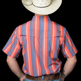 The James in Salmon - Short Sleeve Pearl Snap Shirt (FINAL SALE)