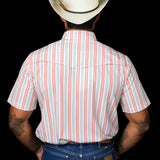 The Jake in Salmon - Short Sleeve Pearl Snap Shirt (FINAL SALE)