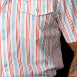 The Jake in Salmon - Short Sleeve Pearl Snap Shirt (FINAL SALE)
