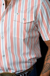 The Jake in Salmon - Short Sleeve Pearl Snap Shirt (FINAL SALE)