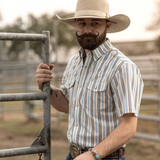 The Jake in Blue - Short Sleeve Pearl Snap Shirt (FINAL SALE)