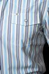 The Jake in Blue - Short Sleeve Pearl Snap Shirt (FINAL SALE)