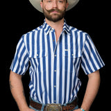 The Liam in Blue - Short Sleeve Snap (FINAL SALE)