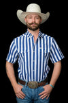 The Liam in Blue - Short Sleeve Snap (FINAL SALE)