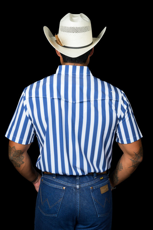 The Liam in Blue - Short Sleeve Snap (FINAL SALE)