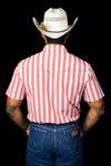 The Liam in Salmon - Short Sleeve Pearl Snap Shirt (FINAL SALE)