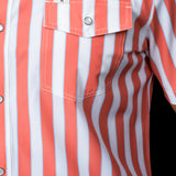 The Liam in Salmon - Short Sleeve Pearl Snap Shirt (FINAL SALE)