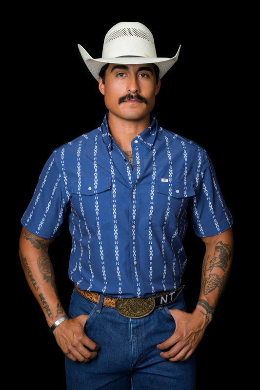 The Maverick in Blue - Short Sleeve Snap (FINAL SALE)