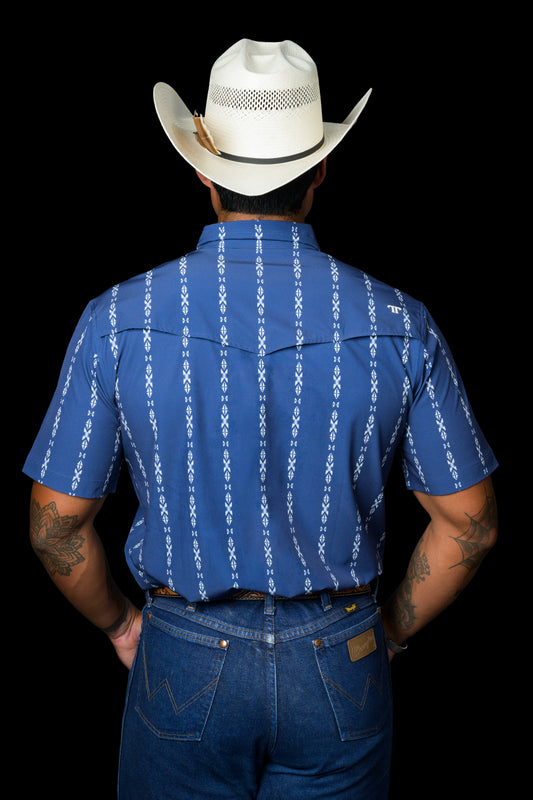 The Maverick in Blue - Short Sleeve Snap (FINAL SALE)