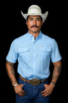 The Carson in Light Blue - Short Sleeve Pearl Snap Shirt