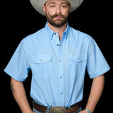 The Carson in Light Blue - Short Sleeve Pearl Snap Shirt