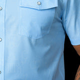 The Carson in Light Blue - Short Sleeve Pearl Snap Shirt