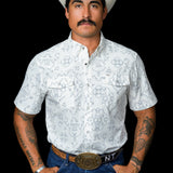 The Carson in White - Short Sleeve Pearl Snap
