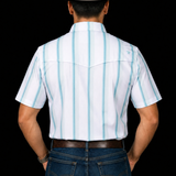 The Tristan in Grey Green - Short Sleeve Pearl Snap Shirt