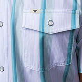 The Tristan in Grey Green - Short Sleeve Pearl Snap Shirt