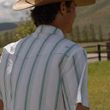 The Tristan in Grey Green - Short Sleeve Pearl Snap Shirt