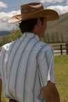 The Tristan in Grey Green - Short Sleeve Pearl Snap Shirt (FINAL SALE)