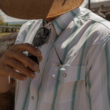 The Tristan in Grey Green - Short Sleeve Pearl Snap Shirt