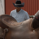 The Carson in Grey Green - Short Sleeve Pearl Snap Shirt