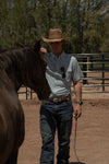 The Carson in Grey Green - Short Sleeve Pearl Snap Shirt (FINAL SALE)