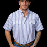 The Jack in Blue - Short Sleeve Pearl Snap Shirt