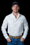 CORE - Men's White Long Sleeve Pearl Snap Shirt