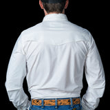 CORE - Men's White Long Sleeve Pearl Snap Shirt