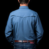 CORE - Men's Blue Long Sleeve Pearl Snap Shirt