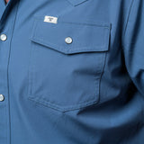 CORE - Men's Blue Long Sleeve Pearl Snap Shirt