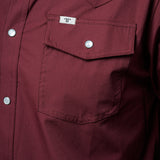 CORE - Men's Maroon Long Sleeve Pearl Snap Shirt