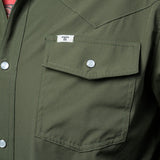CORE - Men's Olive Green Long Sleeve Pearl Snap Shirt