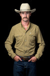 CORE - Men's Khaki Long Sleeve Pearl Snap Shirt