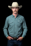 CORE - Men's Aqua Long Sleeve Pearl Snap Shirt