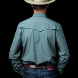 CORE - Men's Aqua Long Sleeve Pearl Snap Shirt