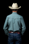 CORE - Men's Aqua Long Sleeve Pearl Snap Shirt